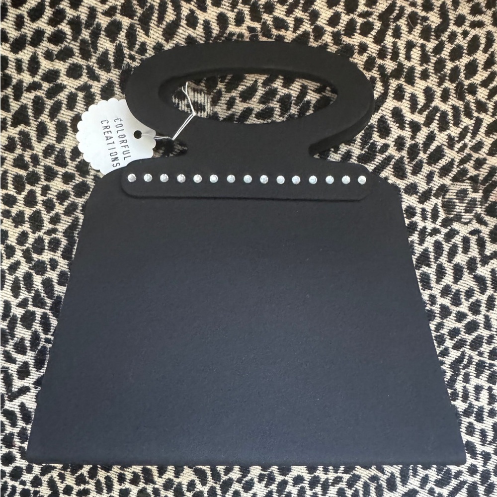 Vintage NWT Deadstock 1990’s/y2k Black mini bag Clutch purse with Rhinestones